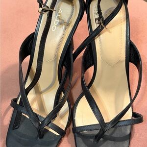 Aldo Elegant Black Strappy Heels